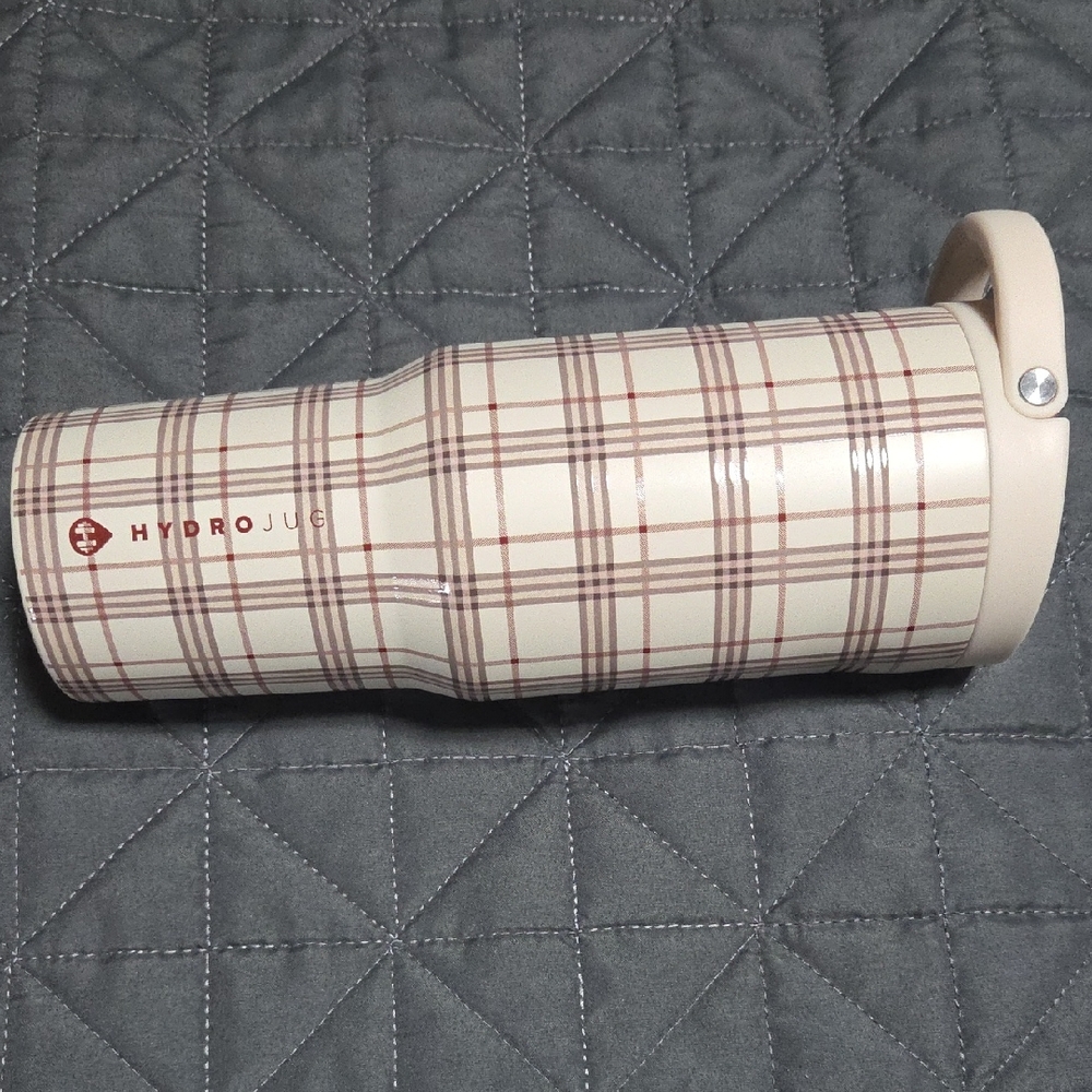 HydroJug Checkered Cream and Brown Bottle